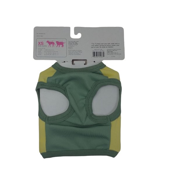 Boots And Barkley Pet Vest Cooling Dog/Cat Zipper Centerback Sz. XS Yellow/Green - Picture 2 of 5